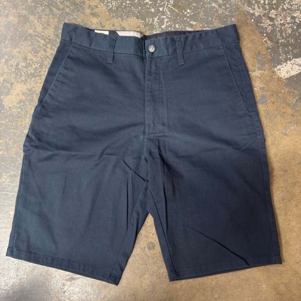 Volcom Frickin Modern Stretch Chino Shorts Size 32 Navy Blue